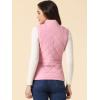 imageAllegra K Womens Puffer Vest Stand Collar Lightweight Gilet Quilted Zip VestPink