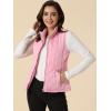 imageAllegra K Womens Puffer Vest Stand Collar Lightweight Gilet Quilted Zip VestPink