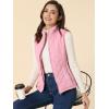 imageAllegra K Womens Puffer Vest Stand Collar Lightweight Gilet Quilted Zip VestPink