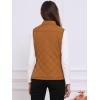 imageAllegra K Womens Puffer Vest Stand Collar Lightweight Gilet Quilted Zip VestSaddle Brown