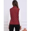 imageAllegra K Womens Puffer Vest Stand Collar Lightweight Gilet Quilted Zip VestWine Red