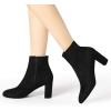imageAllegra K Womens Side Zip Chunky Heels Ankle BootsBlack