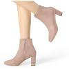 imageAllegra K Womens Side Zip Chunky Heels Ankle BootsDust Pink
