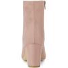 imageAllegra K Womens Side Zip Chunky Heels Ankle BootsDust Pink