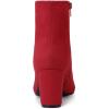 imageAllegra K Womens Side Zip Chunky Heels Ankle BootsRed