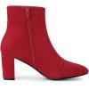 imageAllegra K Womens Side Zip Chunky Heels Ankle BootsRed