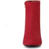 imageAllegra K Womens Side Zip Chunky Heels Ankle BootsRed