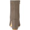 imageAllegra K Womens Side Zip Chunky Heels Ankle BootsTaupe