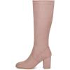 imageAllegra K Womens Side Zipper Chunky Heel Knee High BootsDust Pink