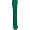 imageAllegra K Womens Side Zipper Chunky Heel Knee High BootsEmerald Green