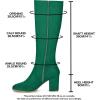 imageAllegra K Womens Side Zipper Chunky Heel Knee High BootsEmerald Green