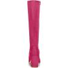 imageAllegra K Womens Side Zipper Chunky Heel Knee High BootsHot Pink