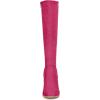 imageAllegra K Womens Side Zipper Chunky Heel Knee High BootsHot Pink