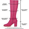 imageAllegra K Womens Side Zipper Chunky Heel Knee High BootsHot Pink