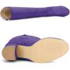 imageAllegra K Womens Side Zipper Chunky Heel Knee High BootsPurple