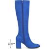 imageAllegra K Womens Side Zipper Chunky Heel Knee High BootsRoyal Blue