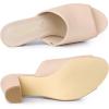 imageAllegra K Womens Slip on Block Heel Slide SandalsBeige