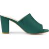 imageAllegra K Womens Slip on Block Heel Slide SandalsGreen