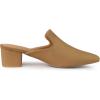 imageAllegra K Womens Slip on Pointed Toe Chunky Heels Slide MulesBrown