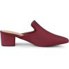 imageAllegra K Womens Slip on Pointed Toe Chunky Heels Slide MulesBurgundy