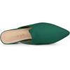 imageAllegra K Womens Slip on Pointed Toe Chunky Heels Slide MulesGreen