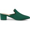 imageAllegra K Womens Slip on Pointed Toe Chunky Heels Slide MulesGreen