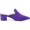 imageAllegra K Womens Slip on Pointed Toe Chunky Heels Slide MulesPurple