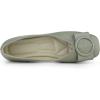 imageAllegra K Womens Squared Toe Comfortable Slip on Round Buckle Ballet FlatsGreen