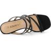 imageAllegra K Womens Strappy Block Heels Slide Heel SandalsBlack