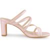 imageAllegra K Womens Strappy Block Heels Slide Heel SandalsBling Pink