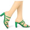 imageAllegra K Womens Strappy Block Heels Slide Heel SandalsGreen