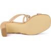 imageAllegra K Womens Strappy Block Heels Slide Heel SandalsNude