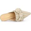 imageAllegra K Womens Stripe Bow Pointed Toe Block Heel Slides MulesBeige