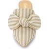 imageAllegra K Womens Stripe Bow Pointed Toe Block Heel Slides MulesBeige