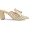 imageAllegra K Womens Stripe Bow Pointed Toe Block Heel Slides MulesBeige