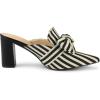 imageAllegra K Womens Stripe Bow Pointed Toe Block Heel Slides MulesBlack