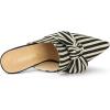 imageAllegra K Womens Stripe Bow Pointed Toe Block Heel Slides MulesBlack