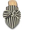 imageAllegra K Womens Stripe Bow Pointed Toe Block Heel Slides MulesBlack