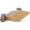 imageAllegra K Womens Stripe Bow Pointed Toe Block Heel Slides MulesLight Blue