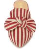 imageAllegra K Womens Stripe Bow Pointed Toe Block Heel Slides MulesRed