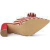imageAllegra K Womens Stripe Bow Pointed Toe Block Heel Slides MulesRed
