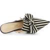 imageAllegra K Womens Stripe Bow Slip on Stiletto Heel Slides MulesBlack