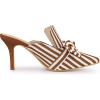 imageAllegra K Womens Stripe Bow Slip on Stiletto Heel Slides MulesDark Brown
