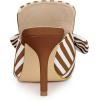 imageAllegra K Womens Stripe Bow Slip on Stiletto Heel Slides MulesDark Brown