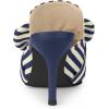 imageAllegra K Womens Stripe Bow Slip on Stiletto Heel Slides MulesDeep Blue