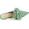 imageAllegra K Womens Stripe Bow Slip on Stiletto Heel Slides MulesGreen