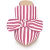 imageAllegra K Womens Stripe Bow Slip on Stiletto Heel Slides MulesHot Pink