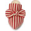 imageAllegra K Womens Stripe Bow Slip on Stiletto Heel Slides MulesRed