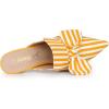 imageAllegra K Womens Stripe Bow Slip on Stiletto Heel Slides MulesYellow