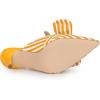 imageAllegra K Womens Stripe Bow Slip on Stiletto Heel Slides MulesYellow